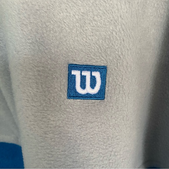 Wilson Mens Grey & Blue Fleece Quarter Zip Sweatshirt - XXL - Picture 7 of 8